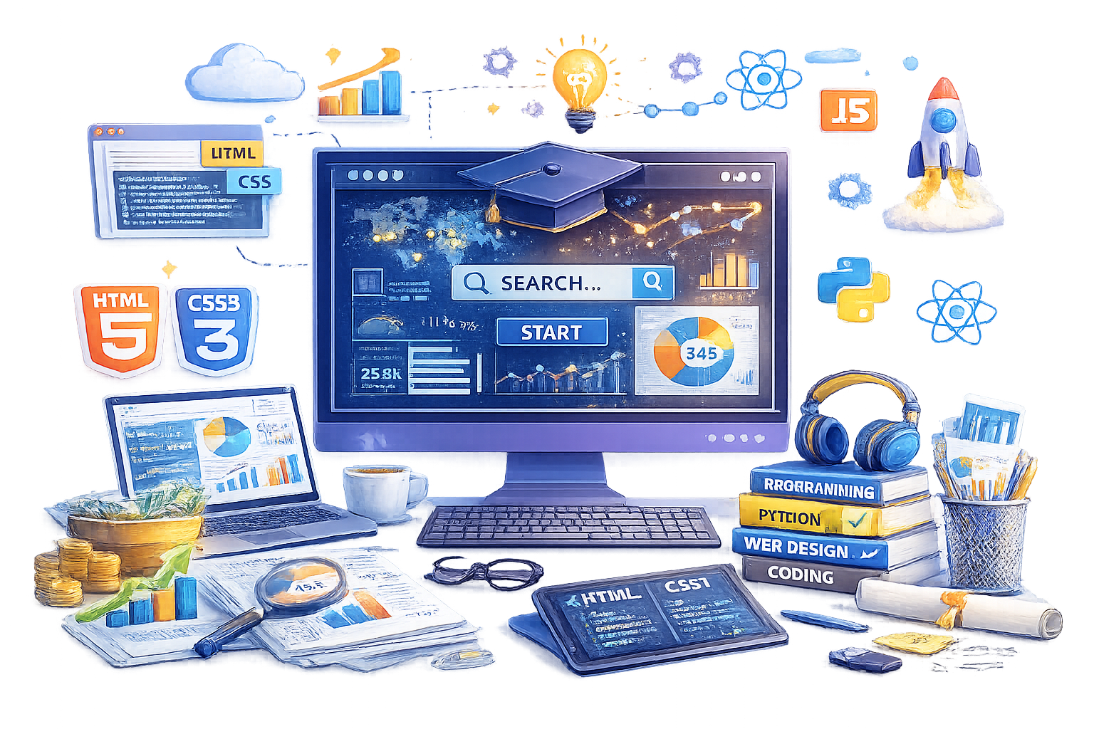 Data analytics training program illustration